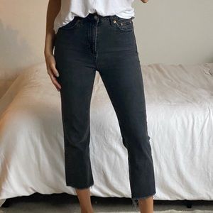 Topshop Cropped Black Jeans